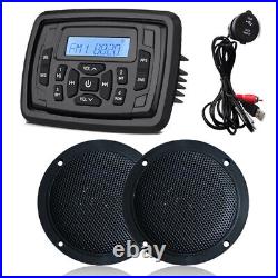 Marine Waterrproof Stereo Bluetooth Boat Receiver + Boat Speaker + USB AUX Cable