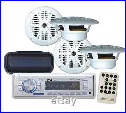 Marine Yacht Boat MP3 USB AUX Radio 4 x 6.5 Speakers Stereo Cover & Remote Pkg