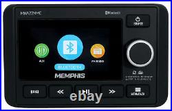 Memphis Audio MXAZ24MC Dual Zone Marine Boat Bluetooth Receiver Stereo withAUX/USB