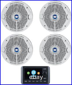 Memphis Audio SMC3 Multi-Zone Marine Boat Bluetooth Receiver+(4) JBL Speakers