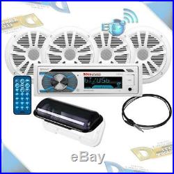 NEW BOSS Marine/Boat Bluetooth CD/USB/SD/MP3 Radio Stereo+Speakers/Cover/Antenna