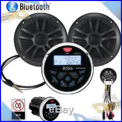 NEW BOSS Marine/Boat Speakers System Kit withBluetooth Mechless Stereo Radio