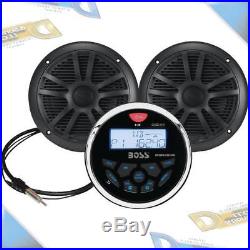 NEW BOSS Marine/Boat Speakers System Kit withBluetooth Mechless Stereo Radio
