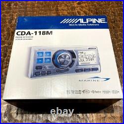 New Alpine CDA-118M 1.8 DIN In-Dash Marine/Boat CD Player Audio Radio Head Unit