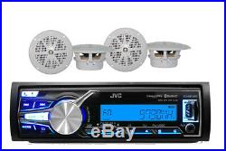 New JVC Marine Boat KDX31MBS iPhone AUX Input USB Bluetooth Radio with4 Speakers
