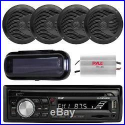 New Marine Boat SD USB Stereo +Wireless Bluetooth 4 6.5 Speakers 800W Amp Cover
