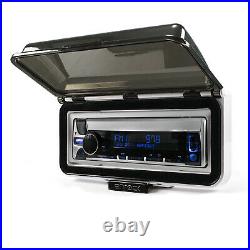 New Pyle Marine USB AUX AM/FM Radio, 4x Boat 5 Speakers + Cover Kit, Antenna