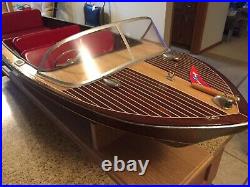 Old Dumas Craft Chris Craft Radio Boat With Stand Need Radio And TLC