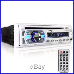 PLCD43MRB Marine Boat AM/FM Radio/ Bluetooth /Cover + 800W Amp 4 White Speakers