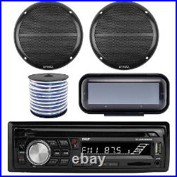 PLCDBT95 Marine Boat USB Bluetooth Radio, 6.5 90W Speakers and Wiring, Cover