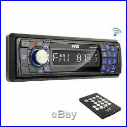 PLMR17BTB Marine Boat AM/FM Radio/ Bluetooth /Cover + 800W Amp 4 Black Speakers