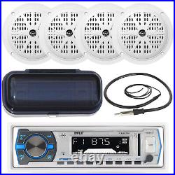 PLMRB29W Yacht Boat MP3 USB Radio 4 x Waterproof Stereo Speakers-Antenna-Cover
