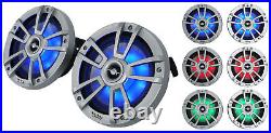 Pair Infinity 822MLT 8 Marine Boat Speakers withLED's + Bluetooth Gauge Receiver