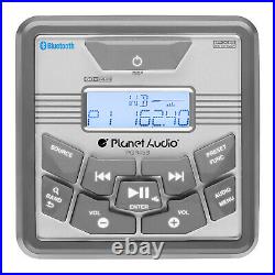 Planet Audio Marine Boat 3 Gauge Receiver Bluetooth MP3 Player USB AM/FM Radio