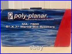 Poly-Planar MA 7500 Box Speakers 100 Watts- (Pair) White Marine Boat Fishing