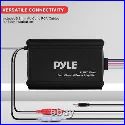 Pyle 4-Channel Rated Marine Amplifier Kit-Wireless BT Streaming Marine Grade