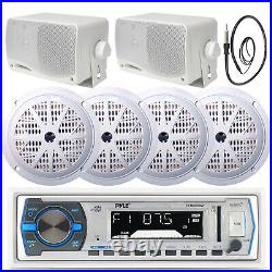 Pyle 6.5 120W Speakers, Antenna, Pyle Boat Bluetooth USB Radio, 3.5 Box Speakers