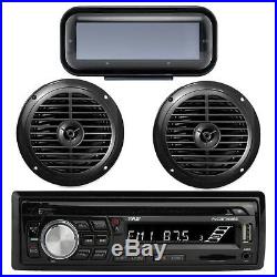Pyle Bluetooth Marine Radio MP3/USB CD + Cover, 2x 6.5'' Waterproof Speakers