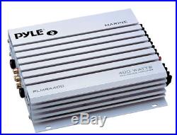 Pyle Boat Radio Receiver, (4) 400W Amplifier & Antenna, 6.5 150W Marine Speakers