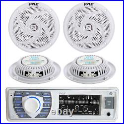 Pyle In-Dash Marine Boat AM/FM MP3 & USB SD AUX iPod Input Receiver & 4 Speakers