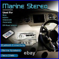 Pyle Marine Boat Stereo Radio, USB, Bluetooth CD Receiver with 2 6.5 Speakers NEW