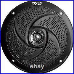 Pyle Marine Wireless Bluetooth Receiver, Amp, 4x 8'' 320W Boat Black Speakers