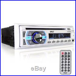 Pyle New InDash Marine Boat CD MP3 SD USB Aux Radio 4 X Speakers 400Watt Amp Pkg