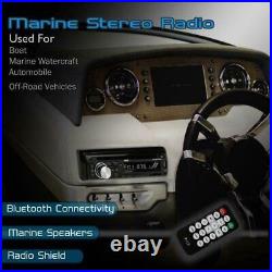 Pyle PLCDBT75MRB In Dash Marine Boat CD Bluetooth + Pair Speaker & Radio Cover