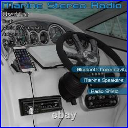 Pyle PLCDBT95MRB In Dash Marine Boat CD Bluetooth + 4 Speakers & Radio Cover