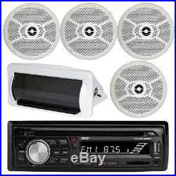 Pyle PLCDBT95 Marine Boat Yacht CD Receiver with 4x 6.5 Speakers, Radio Cover