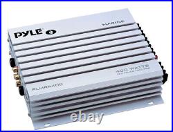 Pyle USB SD Bluetooth Boat Radio, 400W Amp, Cover, Antenna, 5.25Marine Speakers