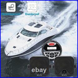 Receiver/speaker Package Mp3/usb Am/fm Marine Stereo Bundle For Boat Atv Utv Spa