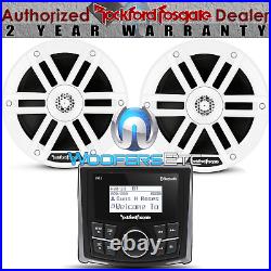 Rockford Fosgate M0-stage1 Pmx1 Marine Receiver + M0-65 6.5 Boat Speakers New