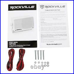 Rockville RGHR2 Marine Gauge Boat Receiver w Bluetooth USB+(2) 4 Box Speakers