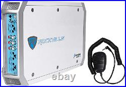 Rockville RXM-F3 1600 Watt Marine/Boat 4 Channel Amplifier Amp+Pa Microphone