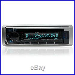 Silver Kenwood Marine Boat Yacht Stereo Receiver 4 Speakers And 400W Amp & Cover