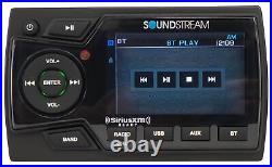 Soundstream MHU-32SXM UTV Marine Boat Bluetooth Receiver+(4) 6.5 LED Speakers