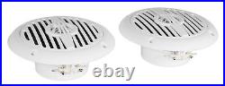 Soundstream MHU-32 Marine Boat ATV/UTV Bluetooth Receiver+(2) White 4 Speakers