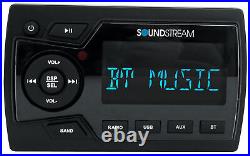 Soundstream MHU-32 Marine Boat ATV/UTV Bluetooth Receiver+(4) Black 4 Speakers
