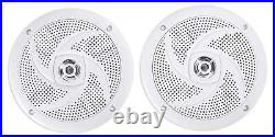 Soundstream MHU-32 Marine Boat ATV/UTV Bluetooth Receiver+4 White 6.5 Speakers