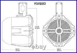 Soundstream MHU-32 Marine Boat Bluetooth Receiver+(4) 8 White Tower Speakers