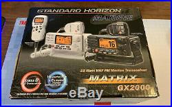 Standard Horizon Matrix GX2000 VHF Marine Boat Radio With 30W PA Black