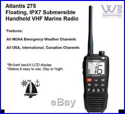 Uniden Atlantis 275 Handheld Floating VHF Marine Radio Boat 2-Way Waterproof