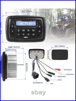 Velex Powersport Marine Stereo Radio AM FM Tuner Stereo 4 x 45W Bluetooth Stream