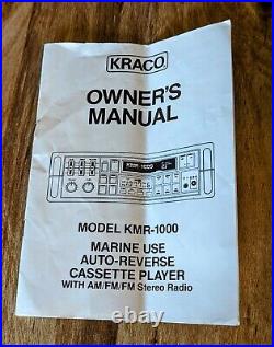 Vintage Marine Am Fm Boat Stereo Tape cassette Radio Player W CD Kraco Kmr-1000