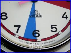 Vintage Viking Iver Weilbach Ships Marine Navigation Radio Room Clock Boat Watch