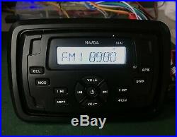Waterproof Bluetooth Marine Stereo Audio FM AM Radio Boat Radio + White Antenna