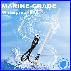 Waterproof Bluetooth Marine Stereo Audio FM AM Radio Boat Radio + White Antenna