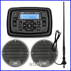Waterproof Boat Audio Bluetooth Stereo MP3 ATV UTV Car Radio Receiver+3Speaker