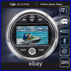 Waterproof Marine Audio Package with Boat Bluetooth Radio for ATV UTV RV UV Yacht